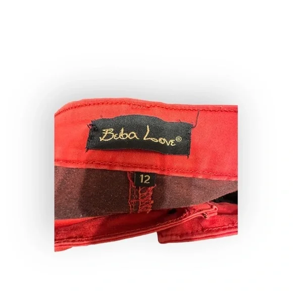 Beba Love Cropped Ankle Hot Orange Jeans 12 - Picture 3 of 5